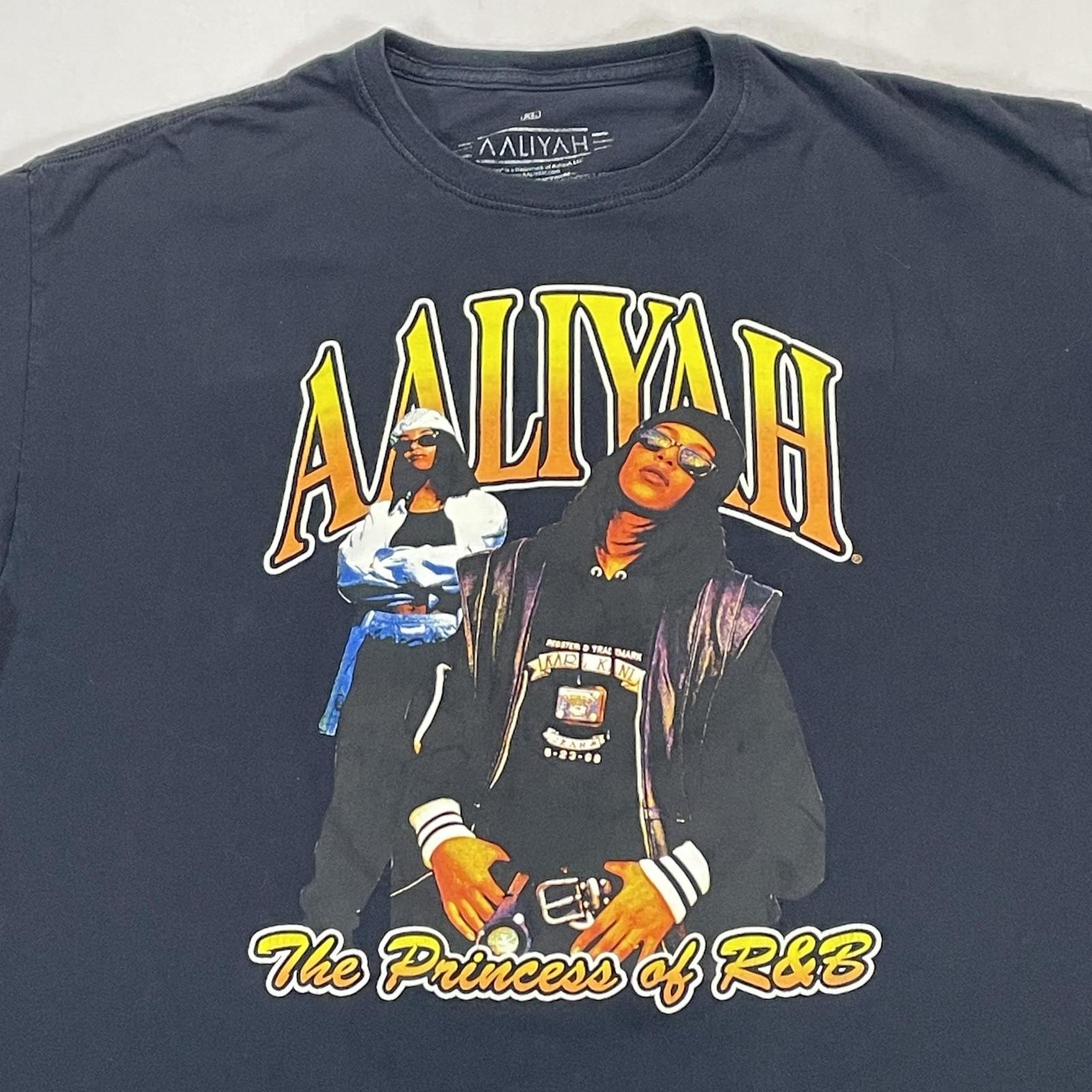 Aaliyah Shirt Mens XL Black Graphic Tee The Princess Of R&B Ripple Junction Unisex T-Shirt XXXL