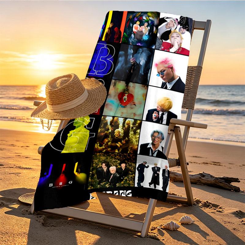 BIGBANG Print Beach Towel Design, Soft, Lightweight. for Home Bathroom, Spa, Pool, Yoga, Surfing, Camping, Gift for Family, Friend