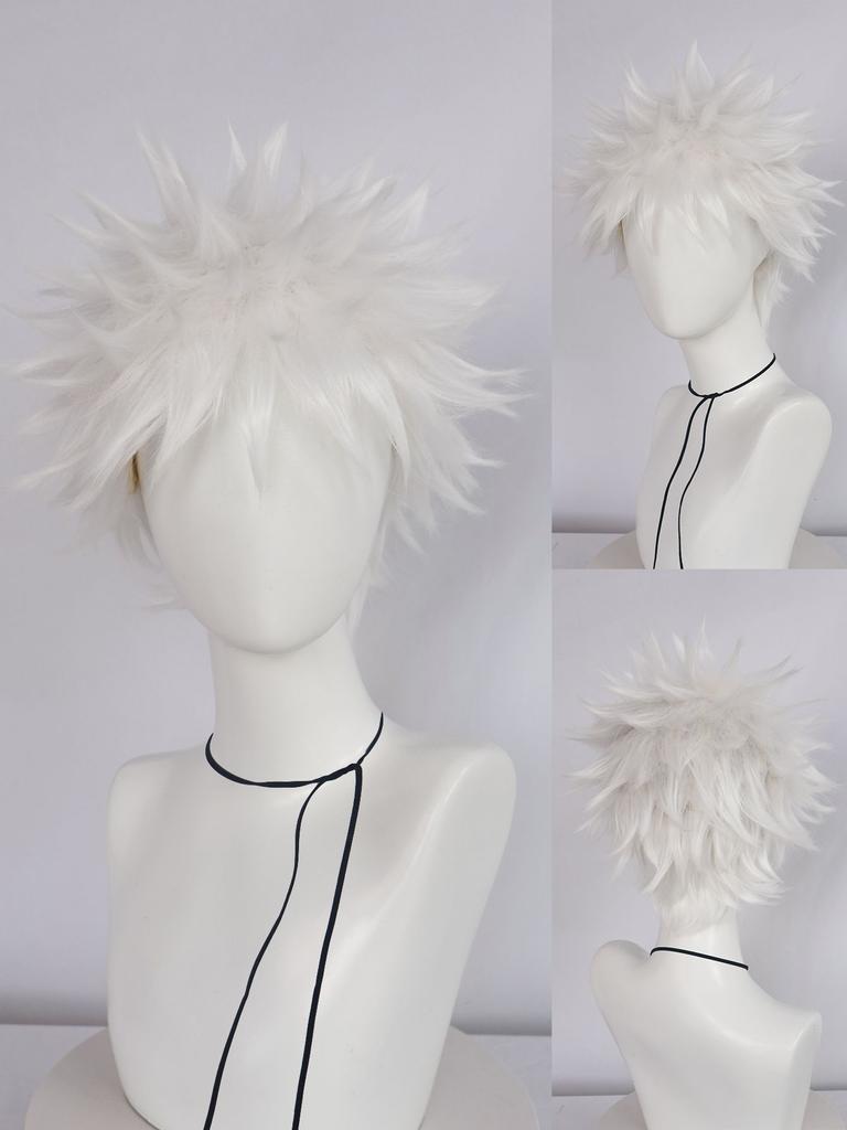 Synthetic Universal Anime Cosplay Wigs, Heat Resistant Wigs, Spiky Layered Short Straight Hair Wigs for Party Halloween Wig
