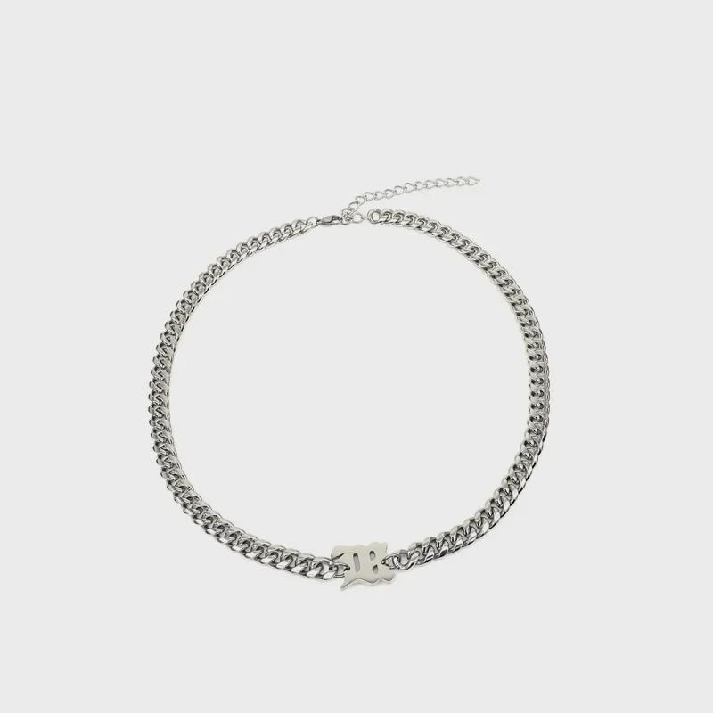 Gagge Modny Tytanowa Stal Hip-Hop Łańcuszek na Obojczyk i Gruba Bransoletka dla Mężczyzn i Kobiet