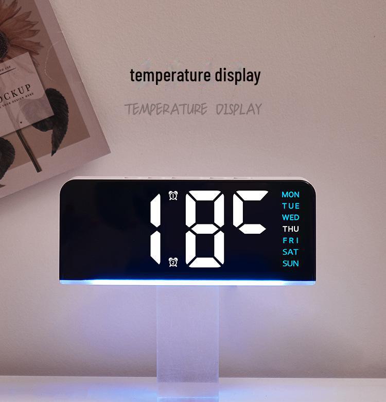 Ceas digital LED transfrontalier GH8033: Afișaj mare, dată, alarmă multifuncțională și lumină de atmosferă