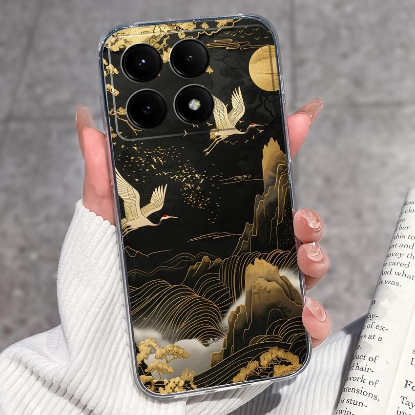 Case For Redmi K70e K60e K80 K70 K60 K50 K40 K30 K20 Pro K30i Cute Cartoon Piggy Pattern Phone Cover Transparent TPU Anti Fall Shell For Redmi Housing