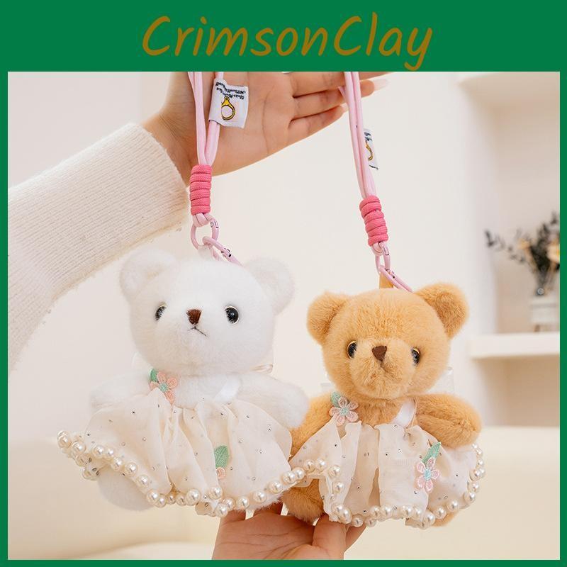 Dress Wear Bear Plush Keychain Stuffed Doll Pendant Backpack Gift Decoration