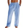Men's Cotton And Linen Color Casual Trousers Long Pants