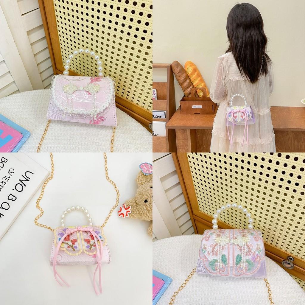 Beautifully Crafted Girls Pu Shoulder Bag With Stylish Bow And Pearl Touch