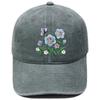 Imitation embroidery flower embroidery washed retro soft top baseball cap American men's and women's casual outdoor sunshade cap