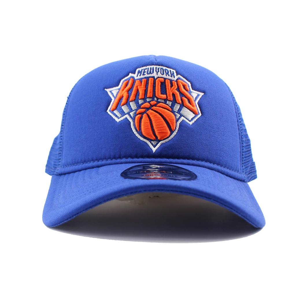 New Era Mesh Cap 9FORTY New York Knicks NBA TRUCKER MESH CAP BLUE NEW ERA NEW YORK KNICKS SNAPBACK 940 Hat AF A-FRAME A-Frame [Used]