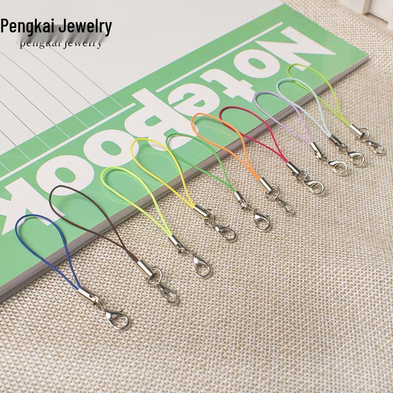 Colorful Handmade DIY Jewelry Accessories: Mobile Phone Lanyards with Lobster Clasp and Alloy Cord End