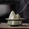Zen Ceramic Green Mountain Incense Burner Temple Worship Household Indoor Censer Chinese-style Creative Tabletop Decoration