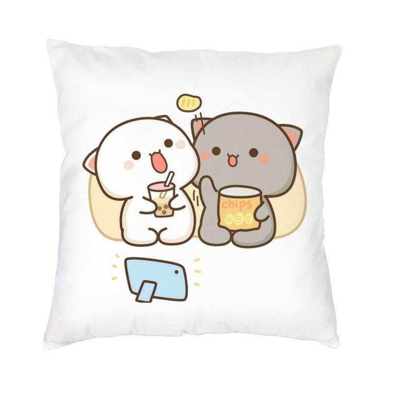 Peach And Goma Eating Salad Cushion Cover 40X40 Home Decor 3D Printing Throw Pillow For Sofa Two Side