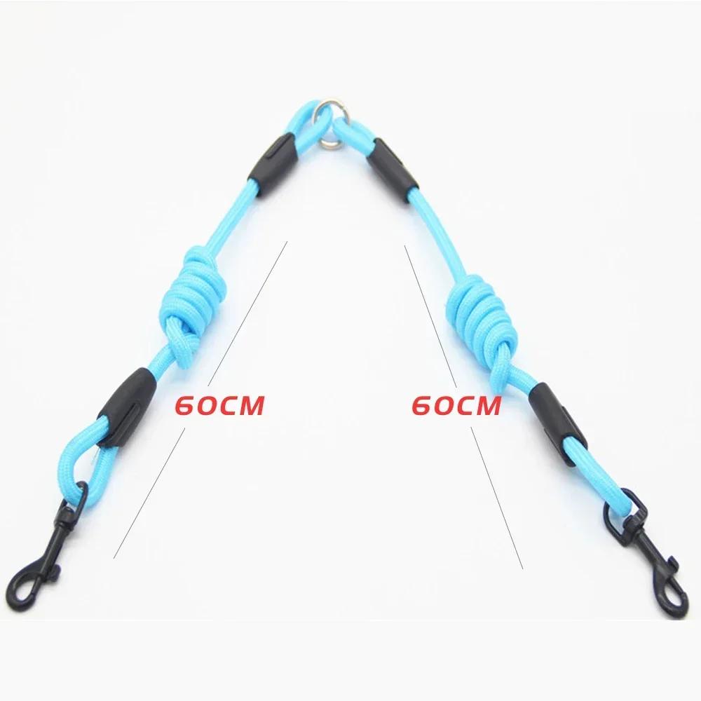 

Pet Twin Dogs Double Leash Dogs Lead Double Accessories Ways 2 Dog Nylon Small Black Pet Stuff Coupler for 2 Chihuahua Leashes S-DIA-6MM синій