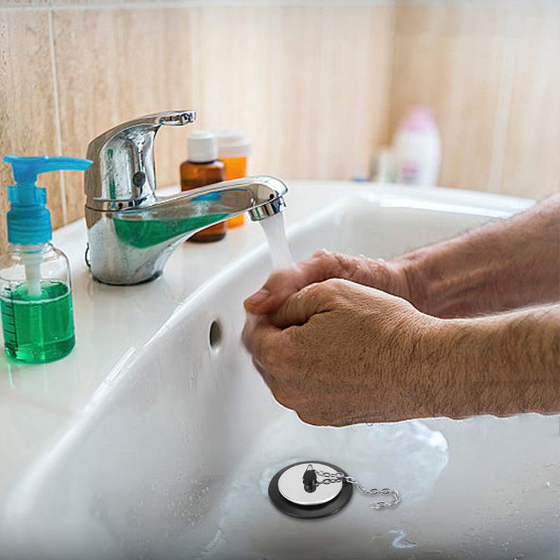 Anti-Odor Bathtub Sink Plug with Non-Deforming Seal and Chain Drainer