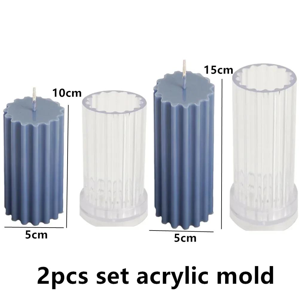 Geometric shape candle silicone mold stripe cylinder candle silicone mould home decoration knot candle soap Acrylic PC mold