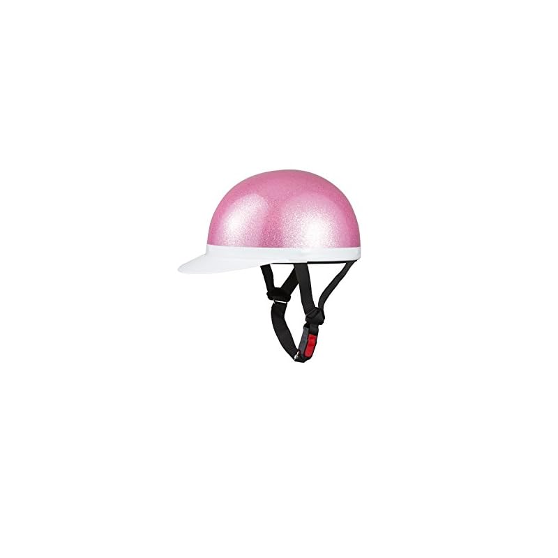 Bike Parts Center Half Helmet, White Brim, Pink Glitter, One Size Fits All (Head Circumference 57cm~59cm) 710904