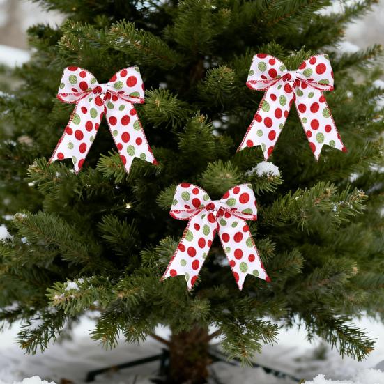 5 Yards Christmas Wired Ribbon 2.48" Red Green Polka Dot/Stripe/Swirl Christmas Wrapping Ribbon for Xmas Tree Wreath Bow Gift Wrapping DIY Crafts