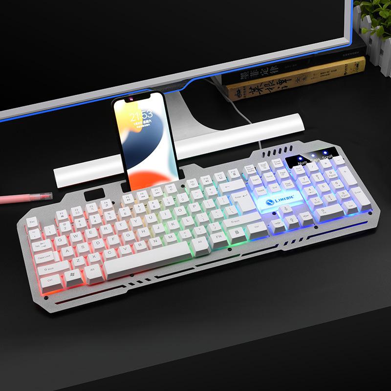 Gaming Style USB Keyboard and Mouse Set with Backlit Mechanical Feel for Desktop and Laptop