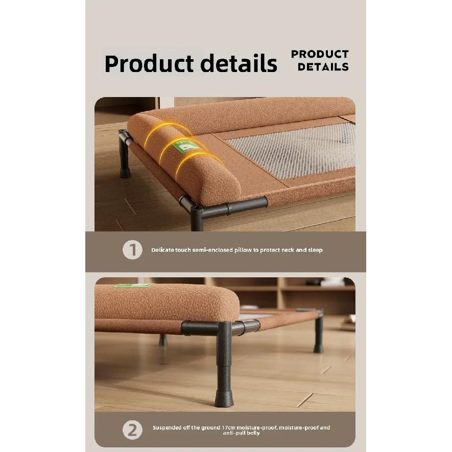 Elevated Dog Bed with Removable Cover Breathable Mesh and Moisture-Resistant Fabric Portable Pet Cot For Dog & Cat