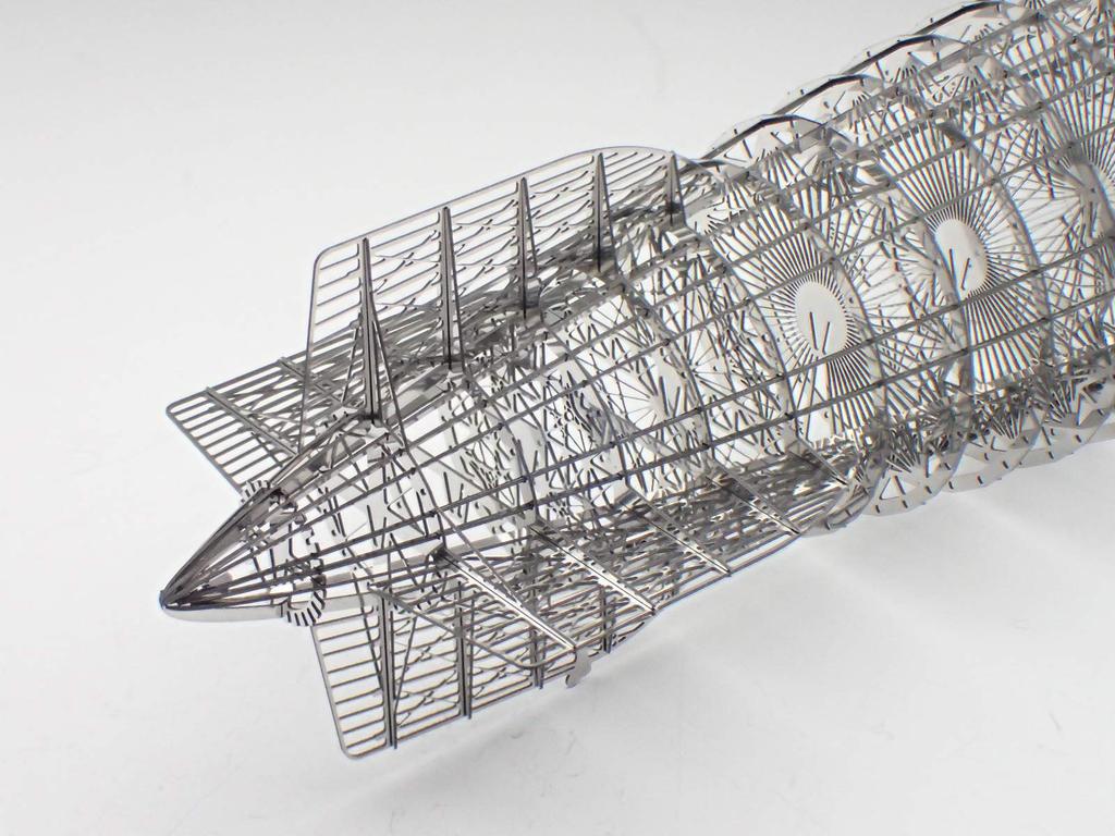 Aerobase Dirigível Dirigível Rígido Dirigível Gigante Alemão Hindenburg Kit de Modelo de Precisão em Metal Diâmetro Série C002 1/1000, Estrutura, LZ129, (Comprimento 247mm,