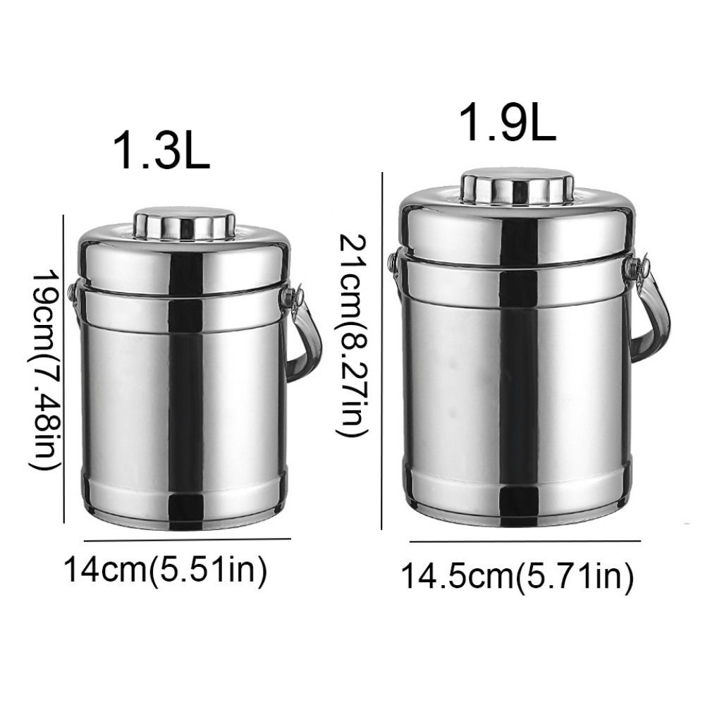 Large Capacity Thermos Lunch Box 1.3/1.9L Thermal Food Jar Food Storage Containers  Outdoor