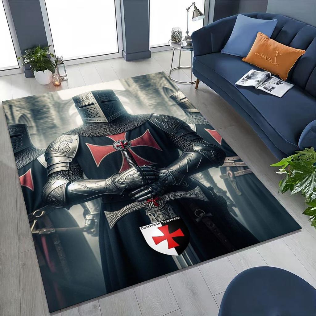 Templar Blood Knight Honor Holy Crusader Cartoon Rug for Bedroom Living Room Sofa Home Doormat Decor,Kid Play Non-slip Floor Mat