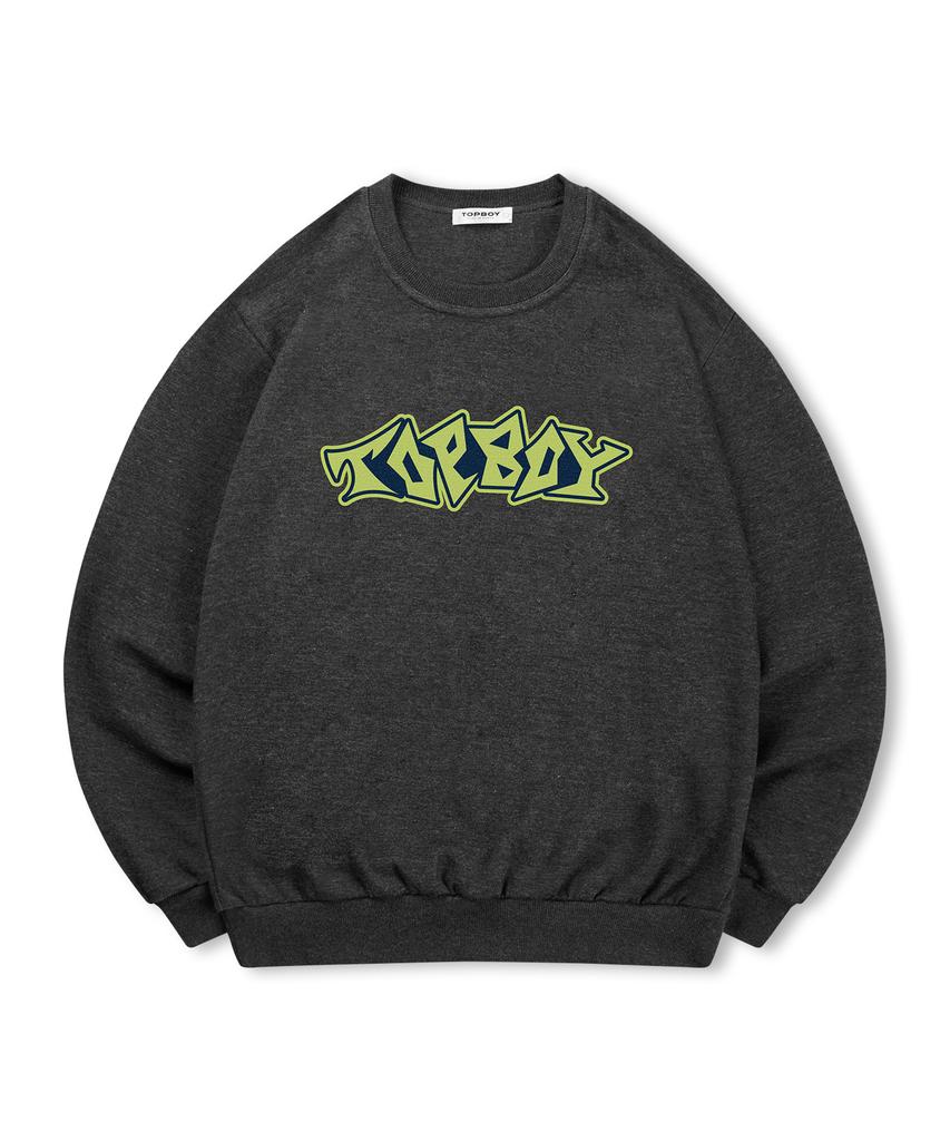 TOPBOY [Non-Fleece Or Fleece] Graffiti Print Sweatshirt (Type C)