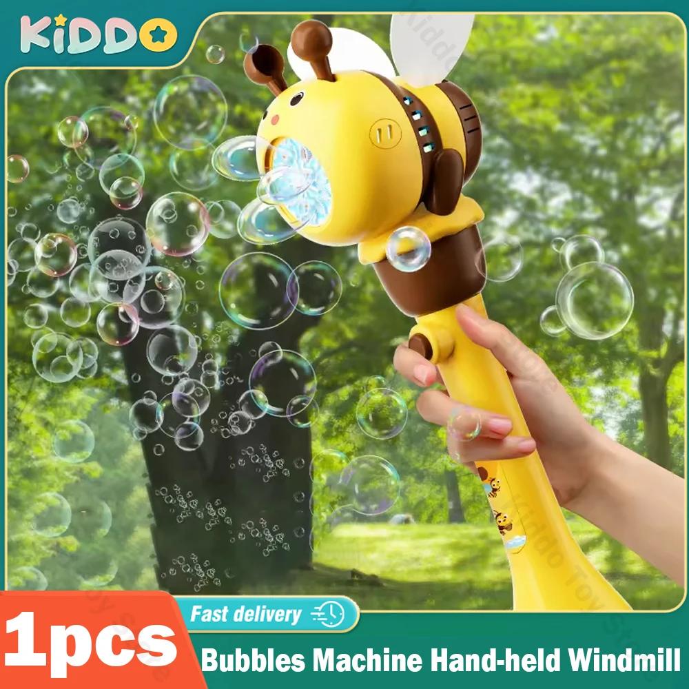 Automatic Hand-held Bubble Gun Stick Bubbles Machine 12 Hole Soap Bubble Outdoor Blowing Toys for Kids Water Childrens Gifts