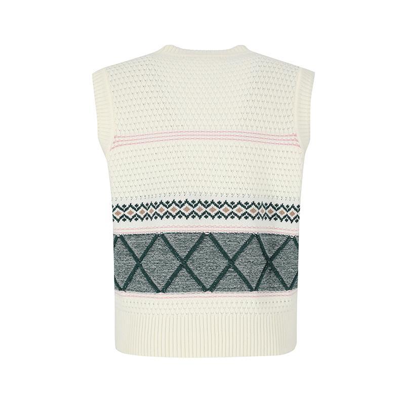 VISITINNEWYORK Jacquard Point Knit Vest (Va1Vk10)