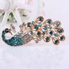 Mode Vrouwen Glanzende Volledige Strass Holle Pauw Broche Pin Bruiloft Sieraden