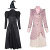 Movie Wicked Elphaba Thropp Cosplay Costume Glinda Black Witch Dress Hat Uniform Wicked Witch Of The West Halloween Party Women