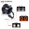 Pair 3.5inch Round Led Fog Lights Driving Light with White Amber Halo Lada Priora for Gazelle Russia Cars Fog Lamp