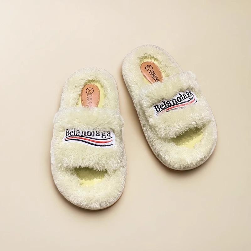 Internet Celebrity Super Fire Beautiful Fluffy Slippers Women Wear 2025 Autumn and Winter New Fashion High Sense Lamb Tide Brand Cotton Mop