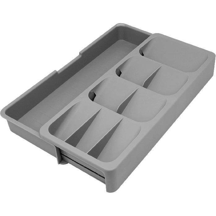 Kitchen Drawer Organizer Tray,Drawer Organiser,Cutlery Tray,Expandable Utensil Tray for Kitchen,Compact Plastic Storage Organisation for Spoons