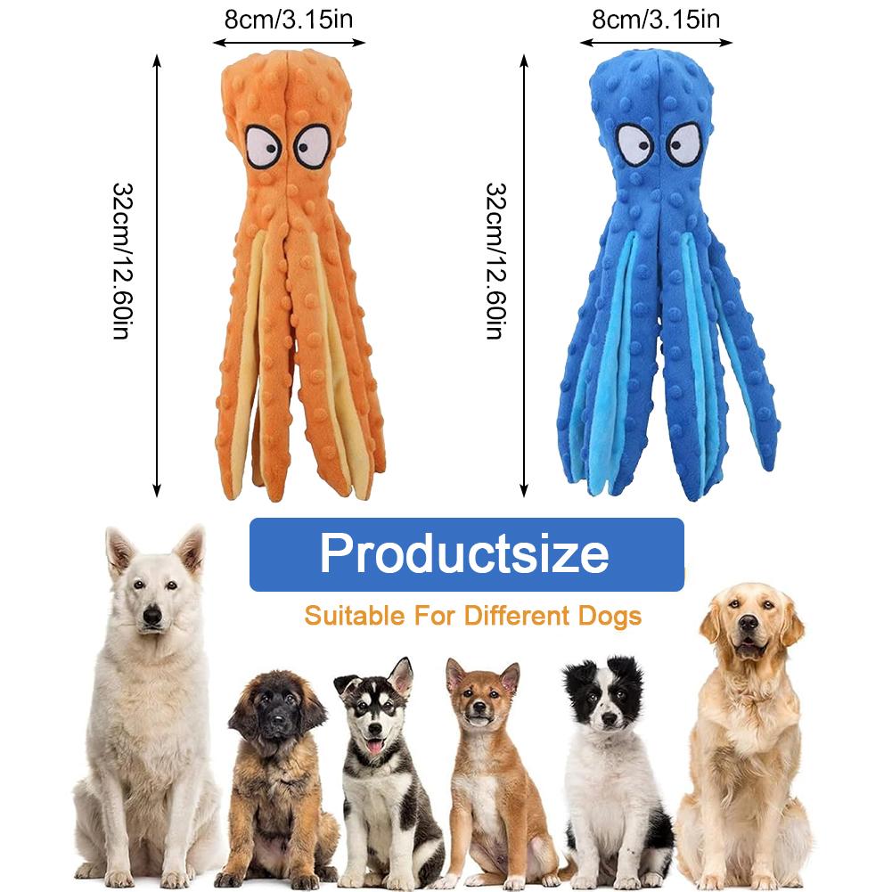 1/2Pcs Octopus Pet Plush Toy Octopus Pet Plush Toy Bite Resistant Puppy Interactive Training Teeth Cleaning Chew Toys Pet Supply