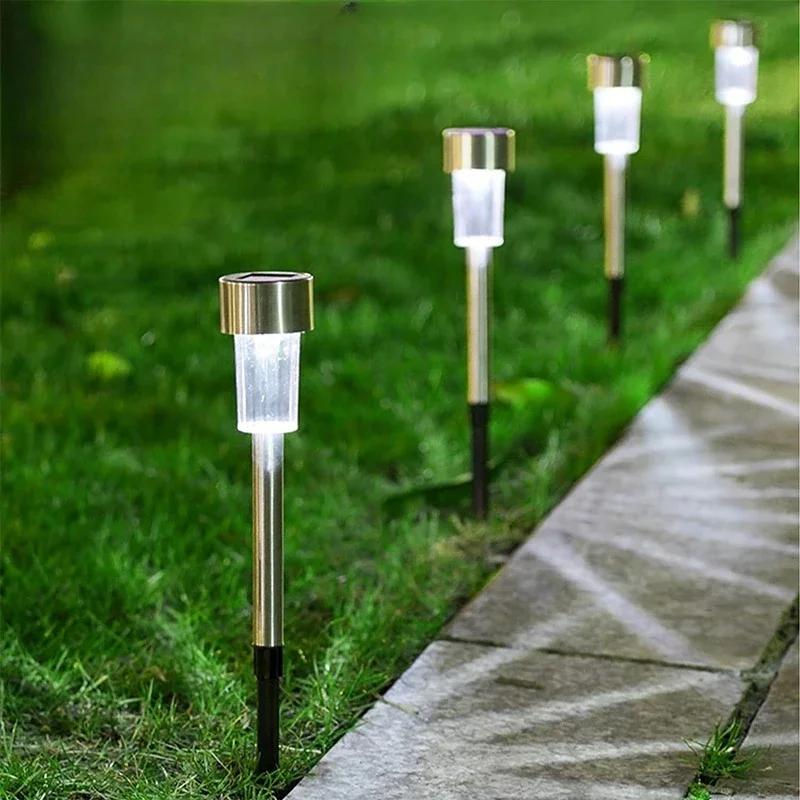 Solar Lighting Mini Outdoor Camping Light Waterproof Stainless Steel Courtyard Light Lawn Courtyard Garden Path Landscape Light