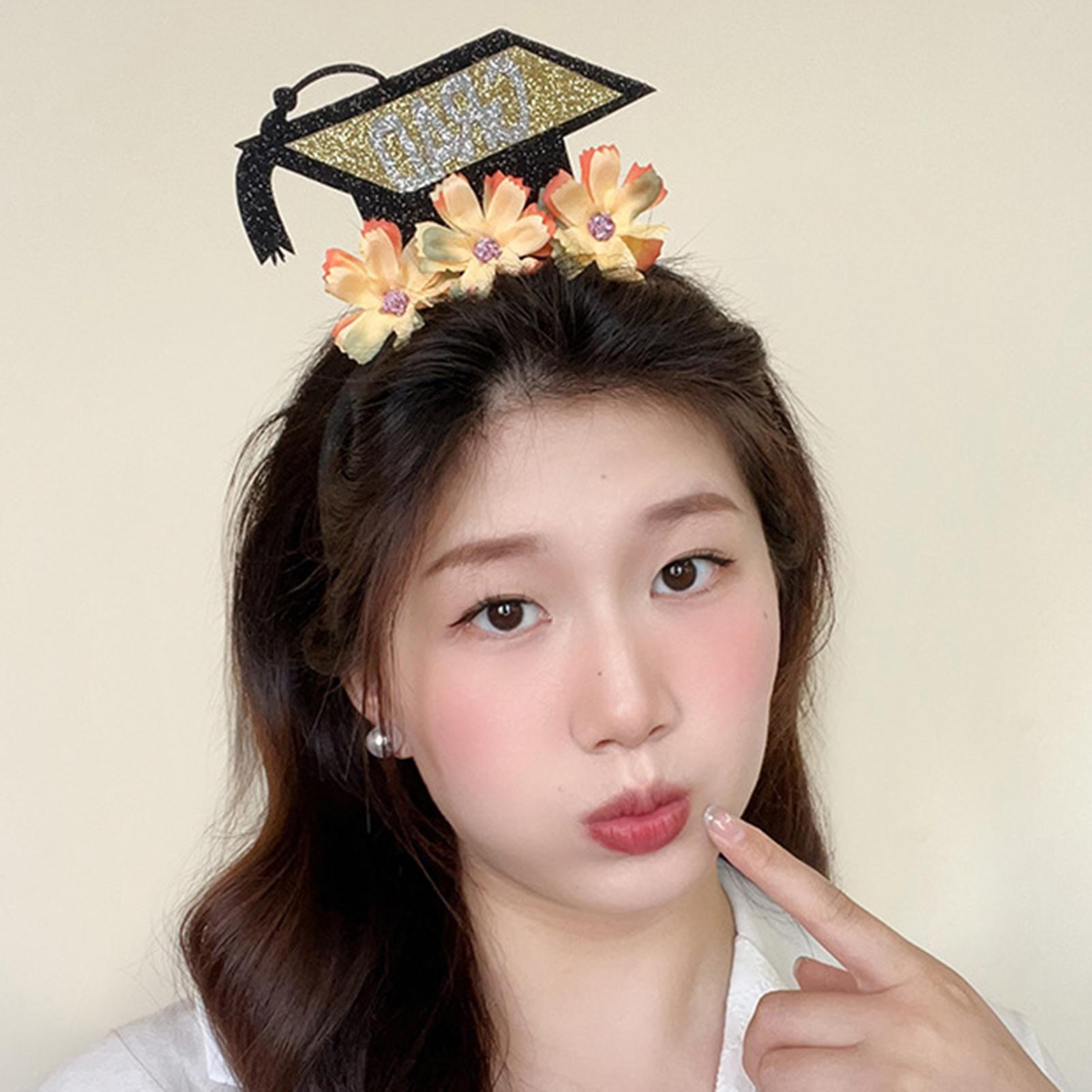 Mini Graduation Cap Hairband for Kids Graduation Photo Props 1 жёлтый
