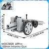 MOC WW2 Waffenziegel Motorrad Haubitze Waffenständer Militärfahrzeug Kompatible Figuren Bausteine Spielzeug Für Kinder Erwachsenen Geschenk