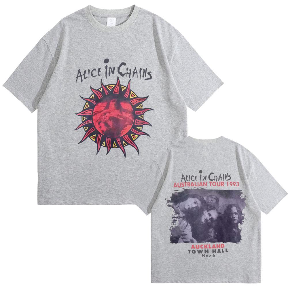 Rock Band Alice in Chains Tour 1993 T-shirt Men Women Casual Soft Cotton T Shirts Men's Gothic Punk Oversized Crewneck Tshirt