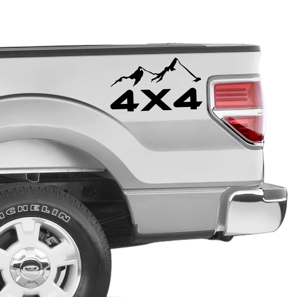TQ013-Car 4X4 Mountain Sticker Pickup Truck Vinyl Decor Deccal For Ford F150 Toyota Hilux Isuzu Dmax Dodge RAM GWM Chevrolet Silverado