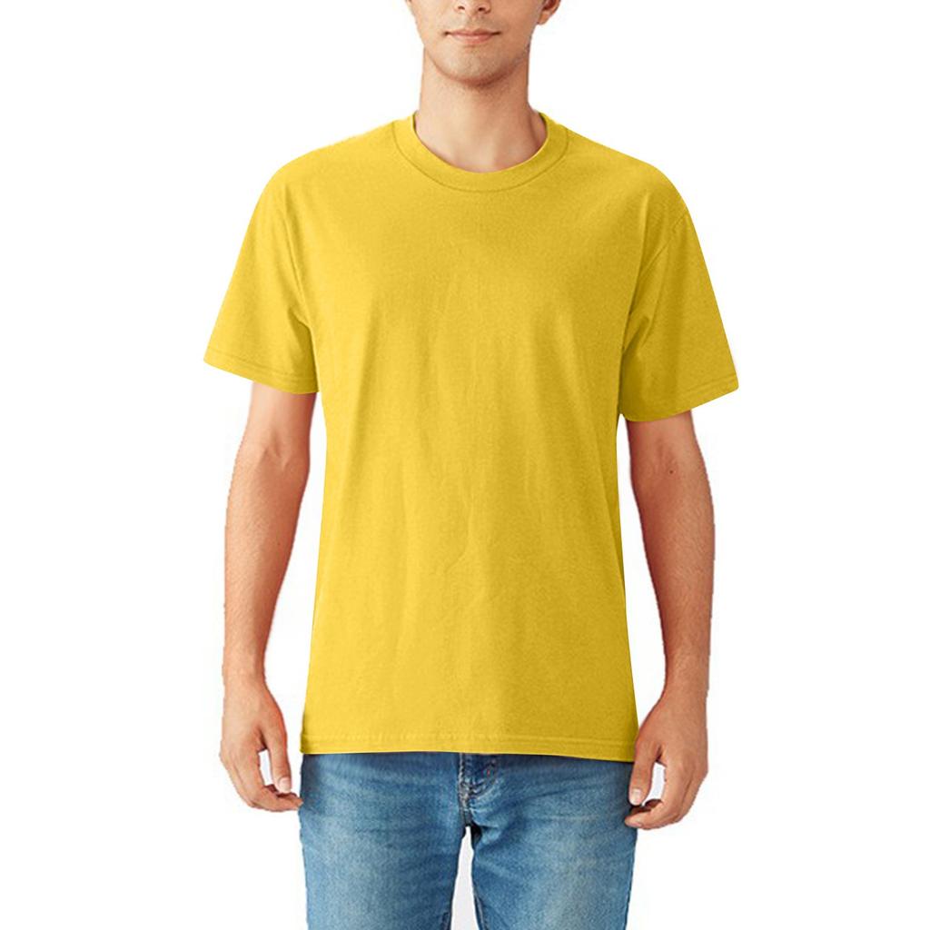 Lockeres einfarbiges Rundhals-T-Shirt gekämmte Baumwolle Herren Kurzarm