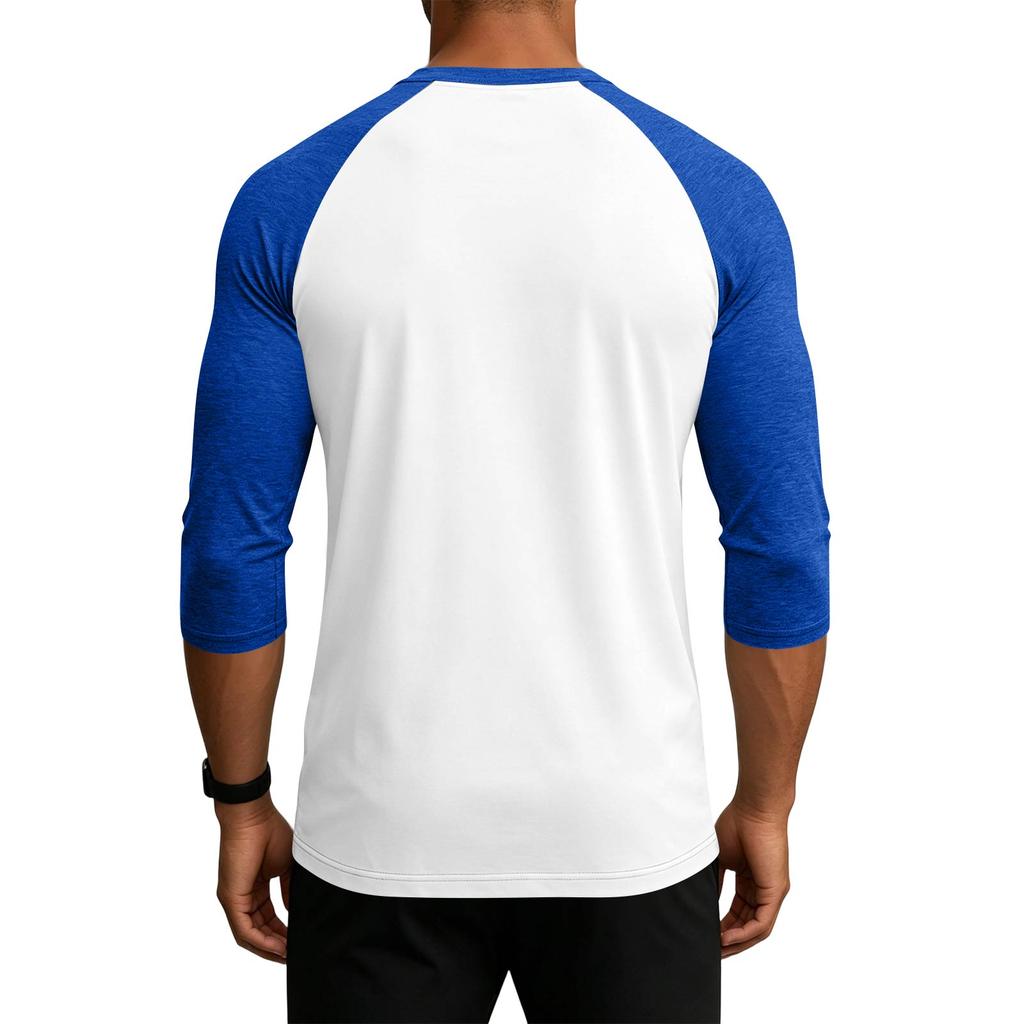 Men's Raglan Sleeve Athletic Shirt Three Pack 3/4 Sleeve Lightweight Breathable Sports Tops for Gym Running Training Casual Wear