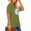 Women'S Cute Printed Short Sleeve Round Neck Front Shoulder Vintage Short Sleeve Summer Loose Shirt Top