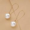 Women's Elegant Versatile Dangle Earrings, Minimalist Faux Pearl Hoop Design