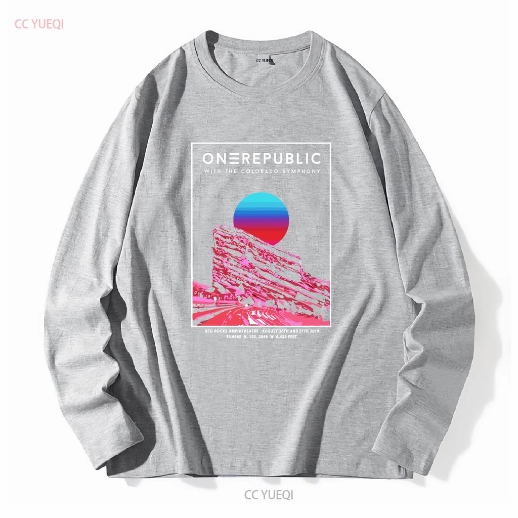 1r One Republic Con La Colorado Symphony Red Rocks Tour Maglietta 2019 Taglia Media Maniche Lunghe O Corte Lavaggio Vintage