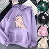 Women's Fashion Casual Fun Print Hooded Sweatshirt Loose Sports Tops Pullover