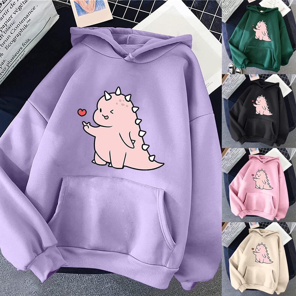 Dámská móda Ležérní Zábavný potisk mikina s kapucí Volný pulovr Sportovní topy