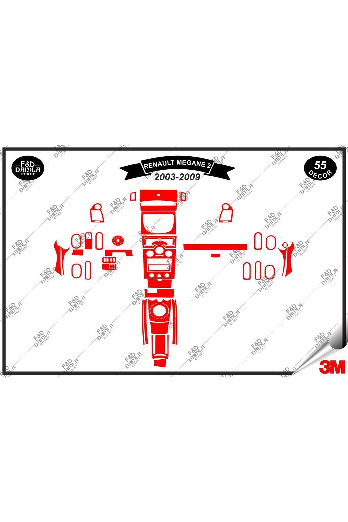

Renault Megane 2 Analog 2003-2009 Torpido Konsol Trim Göğüs Maun Kaplama Set 55 Parça Kırmızı