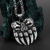Viking Retro Bear Claw Men and Women Amulet Pendant Domineering Animal Bone 316L Stainless Steel Necklace Gift Jewelry