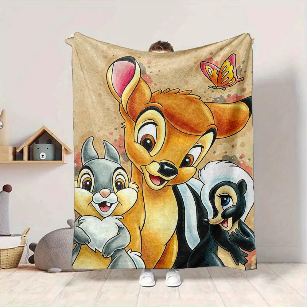 1Pc Bambi Friends Blanket Soft And Comfortable Casual Warm Camping Travel Christmas Halloween Xmas Gift M924271