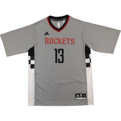 X Serie Harden NBA Houston Rockets Gris Ajedrez Camiseta de Baloncesto de Manga Corta Suave Cómoda para Hombre tops AT6321