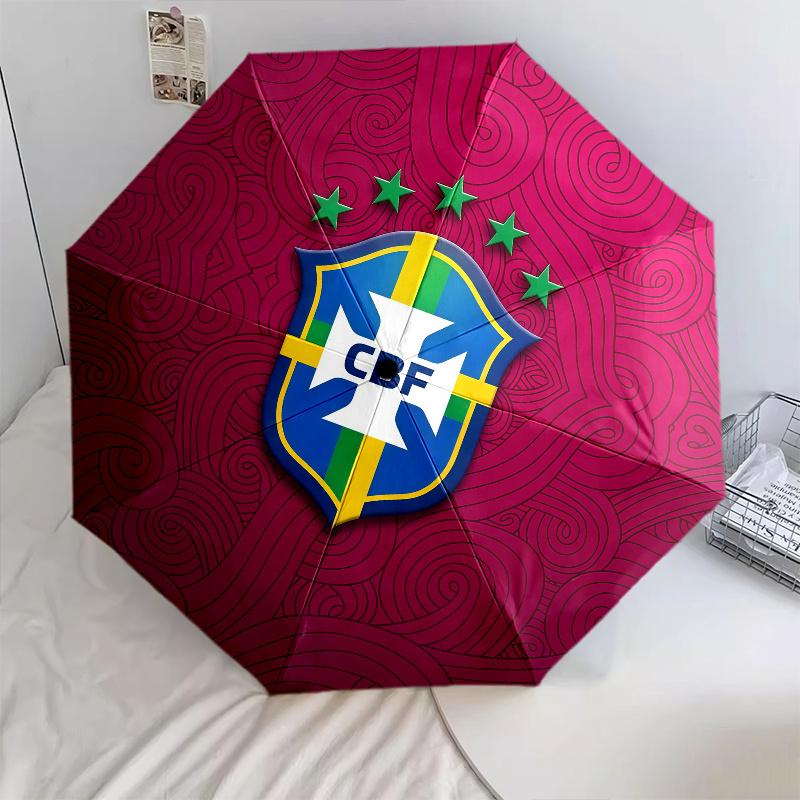 Brazil pattern, automatic folding umbrella, portable and foldable design, 8 ribs, a Christmas or birthday gift.